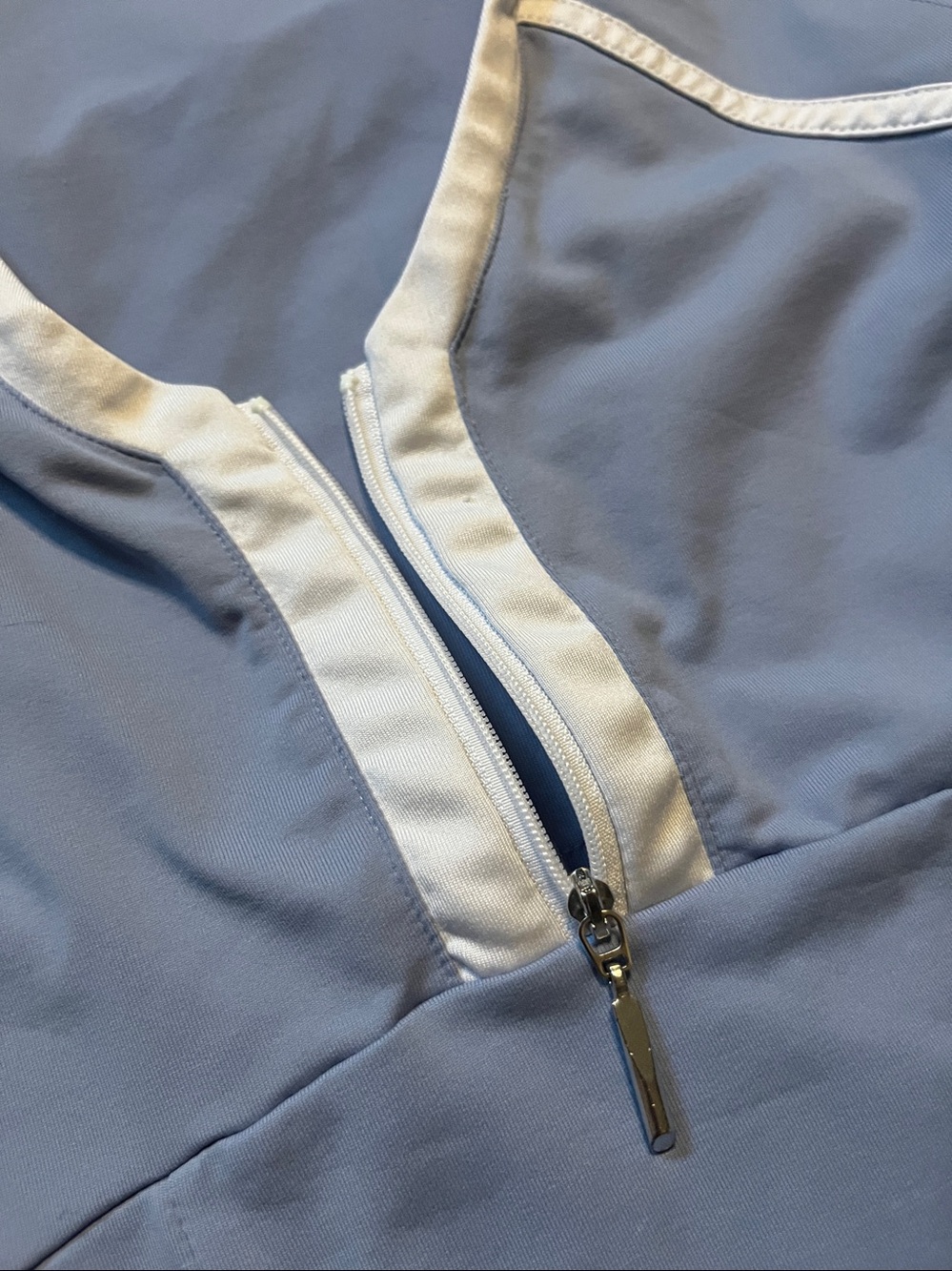 Y2K Catwalk Polo Zip Tank | Tennis Core White Piping Sporty | Size L - Picture 6 of 9